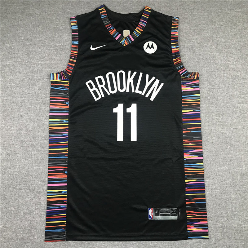 Men's Brooklyn Nets Kyrie Irving #11 Black Swingman Jerseys - City Edition