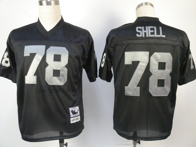 Men's Oakland Raiders Art Shell Mitchell & Ness Black Legacy Replica Jerseys
