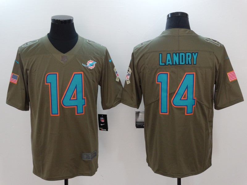 Men's Miami Dolphins Jarvis Landry #14 Brown Game Jerseys