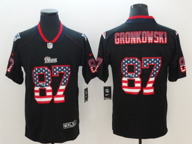Men's New England Patriots Rob Gronkowski #87 Black Player Game Jerseys