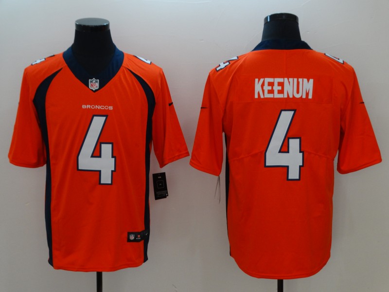 Men's Denver Broncos Case Keenum #4 Orange Game Jerseys
