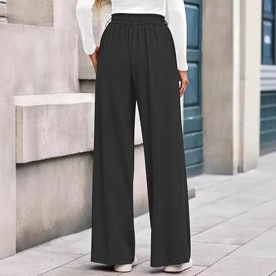 Stylish Solid Pants Solid Color Straight-leg Wide-leg Pants