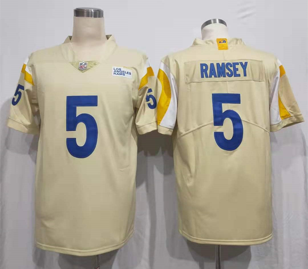 Men's Los Angeles Rams Jalen Ramsey #5 Beige Vapor Limited Jerseys