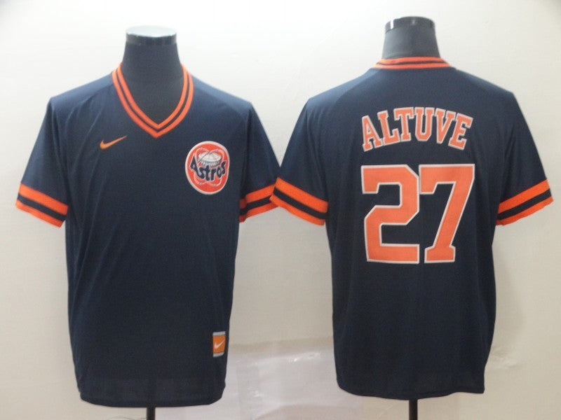 Men's Houston Astros Jose Altuve #27 Navy Authentic Game Jerseys