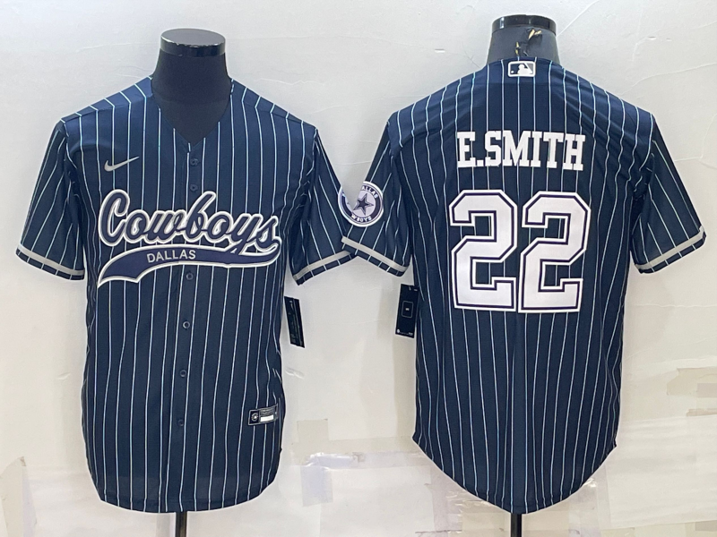 Men's Dallas Cowboys Emmitt Smith #22 Navy Player Jerseys Joint Edition