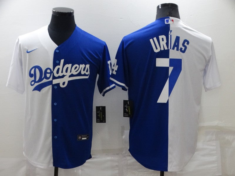 Men's Los Angeles Dodgers Julio Urias #7 White/Blue Replica Baseball Jerseys