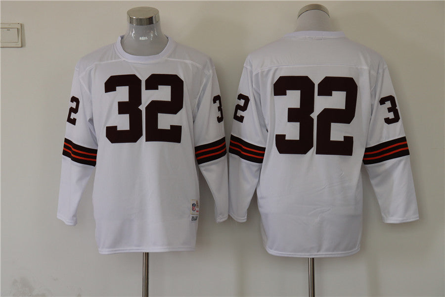 Men's Cleveland Browns Jim Brown Mitchell & Ness White Legacy Replica Player Jerseys