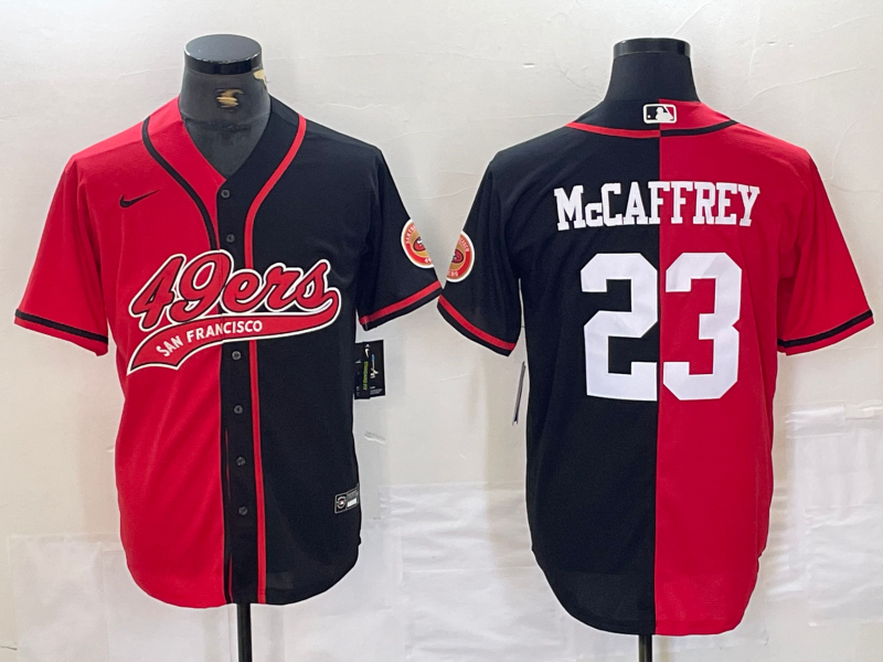 Men's San Francisco 49ers Christian McCaffrey #23 Red/Black Game Player Jerseys Joint Edition