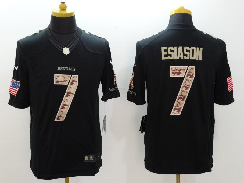 Men's Cincinnati Bengals Boomer Esiason #7 Black Game Player Jerseys