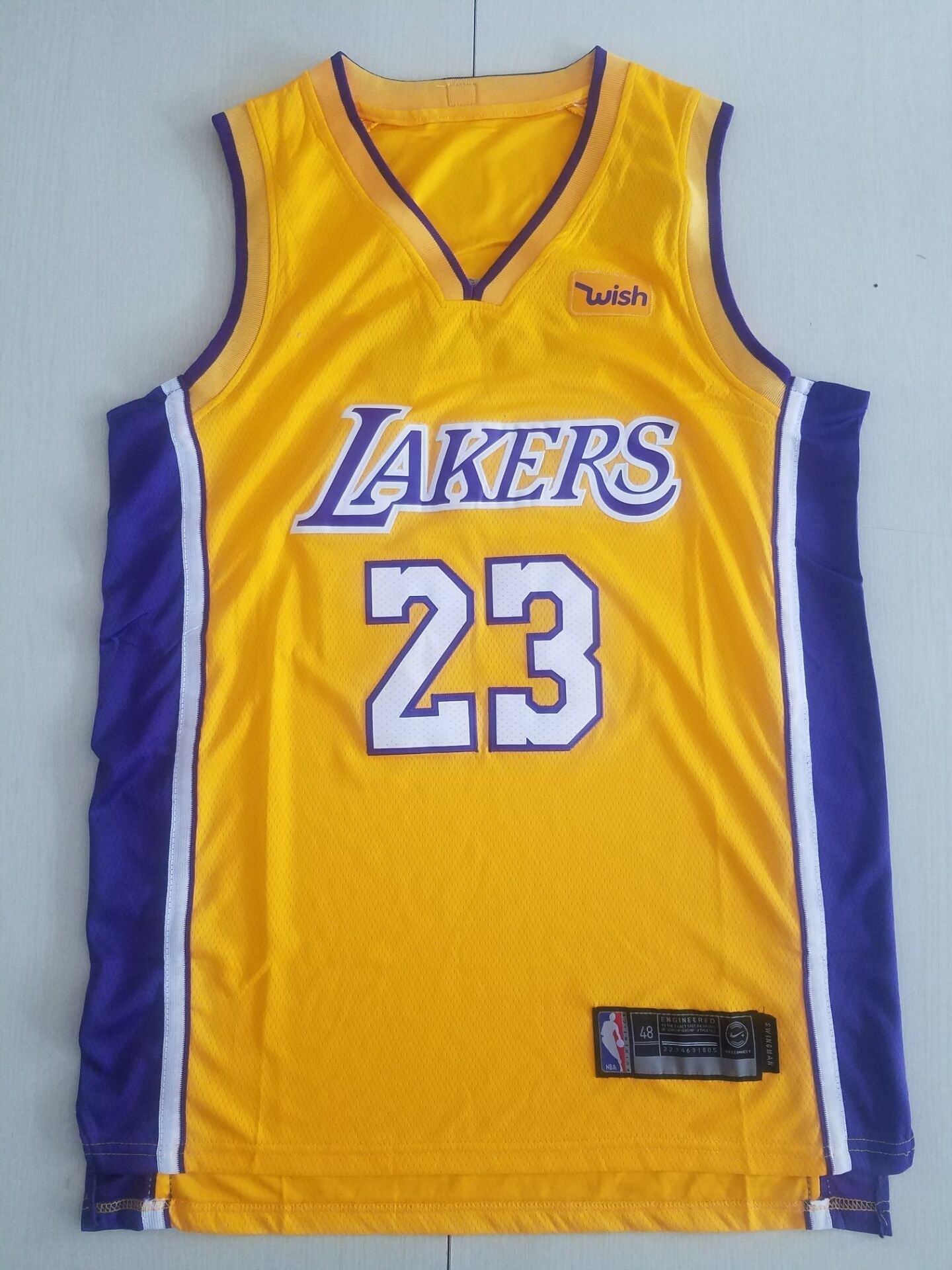 Men's Los Angeles Lakers LeBron James #23 NBA Yellow Swingman Jerseys