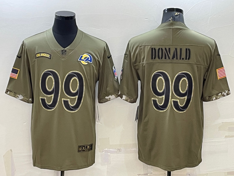 Men's Los Angeles Rams Aaron Donald #99 Olive 2022 Salute To Service Limited Jerseys