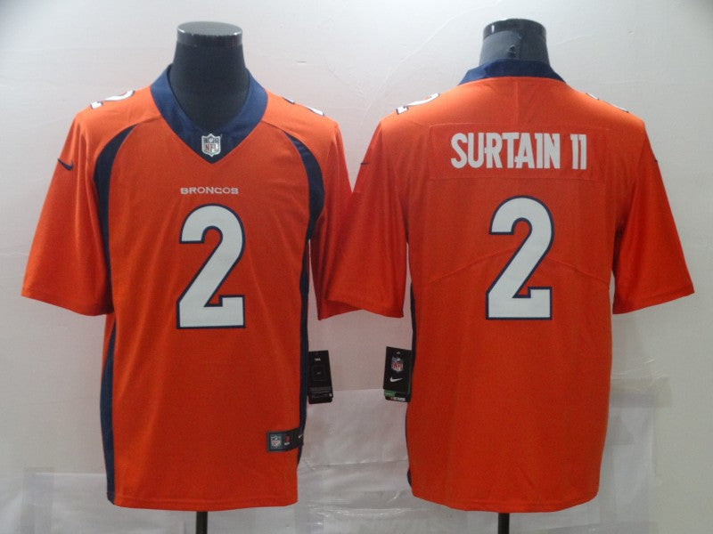 Men's Denver Broncos Patrick Surtain II #2 Orange Game Jerseys