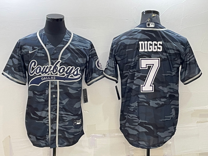 Men's Dallas Cowboys Trevon Diggs #7 Grey Camouflage Player Jerseys Joint Edition