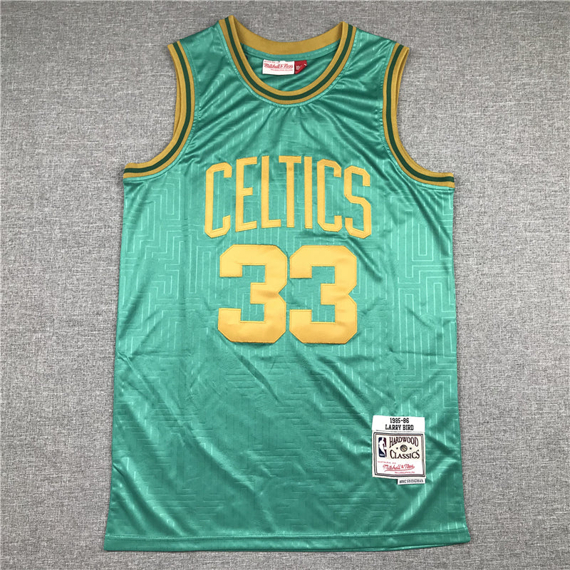 Men's Boston Celtics Larry Bird 1985-86 Green Hardwood Classics Swingman Jerseys