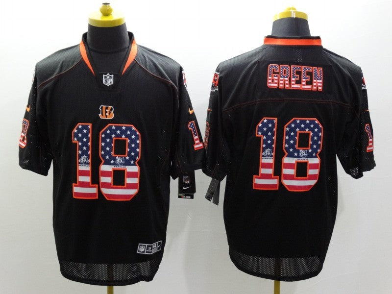 Men's Cincinnati Bengals A.J. Green #18 Black Game Player Jerseys