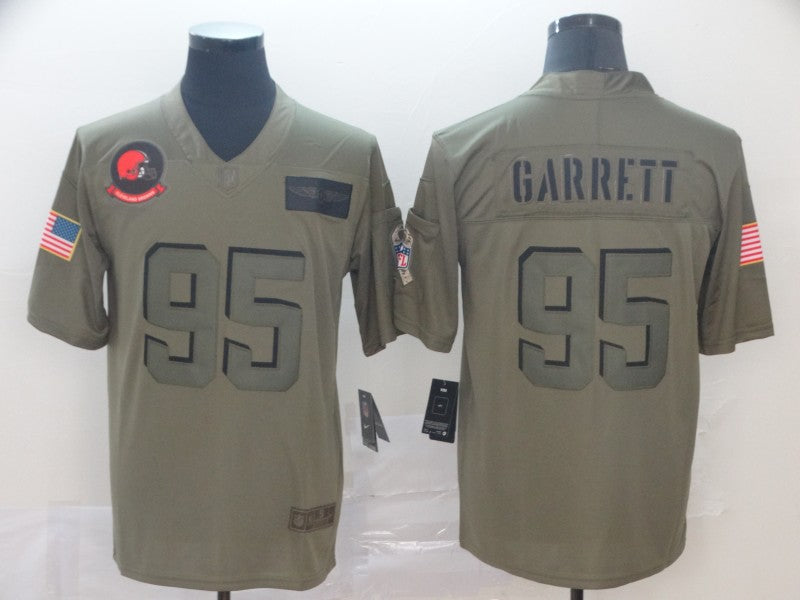 Men's Cleveland Browns Myles Garrett Olive Game Jerseys