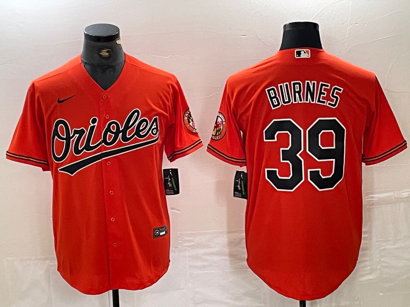 Men's Baltimore Orioles Corbin Burnes #39 Orange Replica Player Jerseys