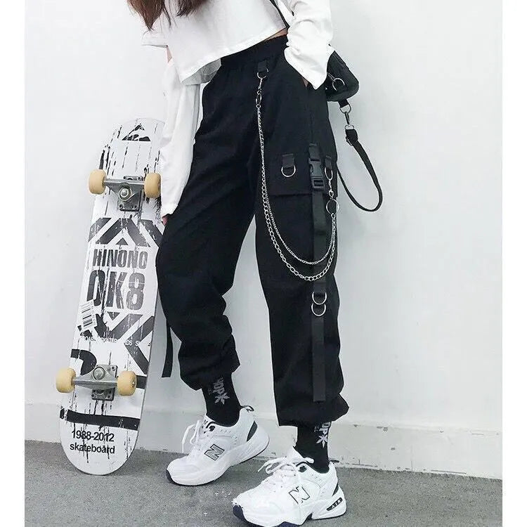 Versatile Pants Women Cargo Pants Harem Pants Fashion Pu