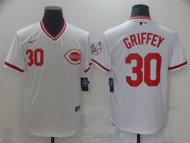 Men's Cincinnati Reds Ken Griffey Jr. #30 White Fashion Stitched Jerseys