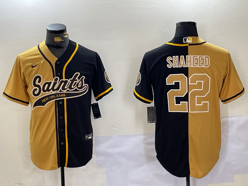 Men's New Orleans Saints Rashid Shaheed #22 Yellow/Black Player Jerseys