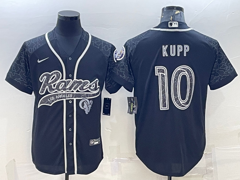 Men's Los Angeles Rams Cooper Kupp #10 Black RFLCTV Limited Jerseys Joint Edition