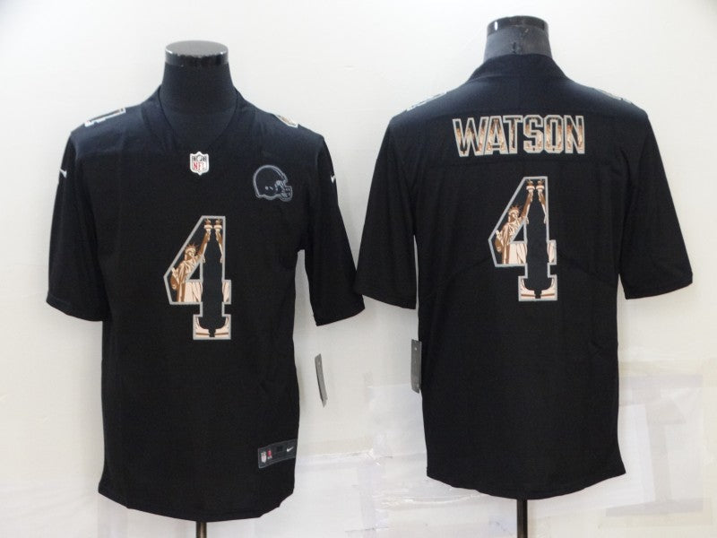Men's Cleveland Browns Deshaun Watson #4 Black Game Jerseys