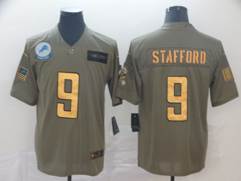 Men's Detroit Lions Matthew Stafford #9 Brown Game Player Jerseys