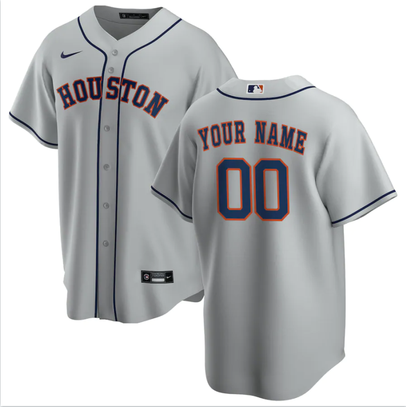 Men's Houston Astros Gray Road Replica Player Custom Jerseys