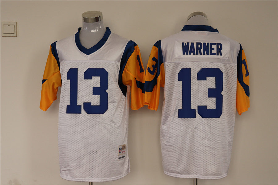 Men's San Louis Rams Kurt Warner Mitchell & Ness White Legacy Replica Jerseys