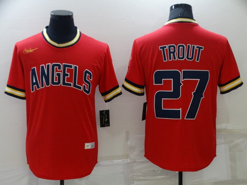 Men's Los Angeles Angels Mike Trout #27 Red Replica Player Jerseys