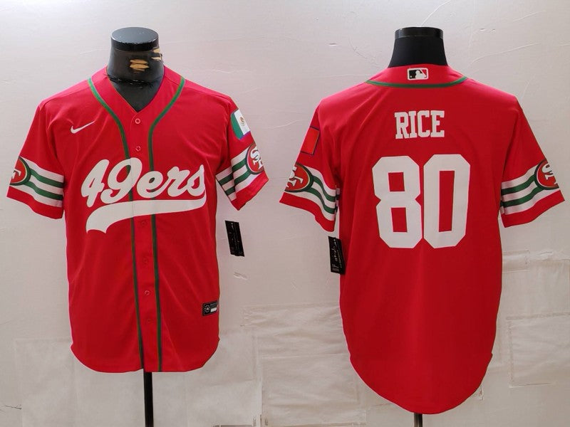 Men's San Francisco 49ers Jerry Rice #80 Scarlet Game Player Jerseys