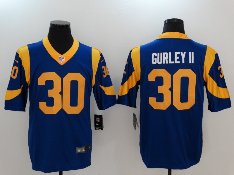 Men's Los Angeles Rams Todd Gurley II #30 Blue Game Jerseys