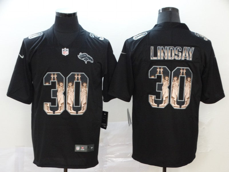 Men's Denver Broncos Phillip Lindsay #30 Black Authentic Game Jerseys