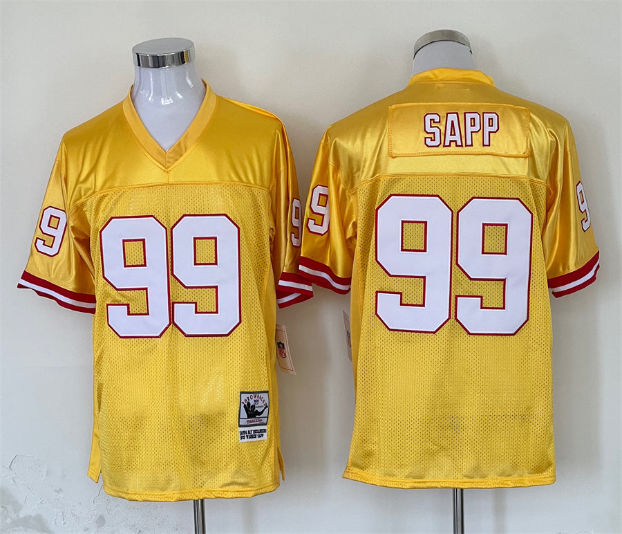 Men's Tampa Bay Buccaneers Warren Sapp Mitchell & Ness Yellow Legacy Replica Jerseys