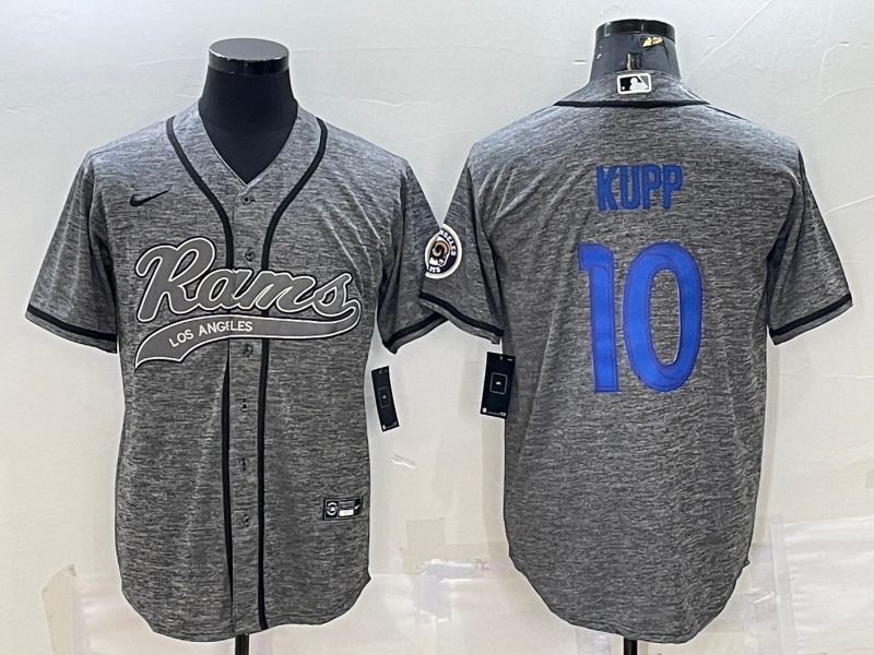 Men's Los Angeles Rams Cooper Kupp #10 Gray Game Jerseys Joint Edition