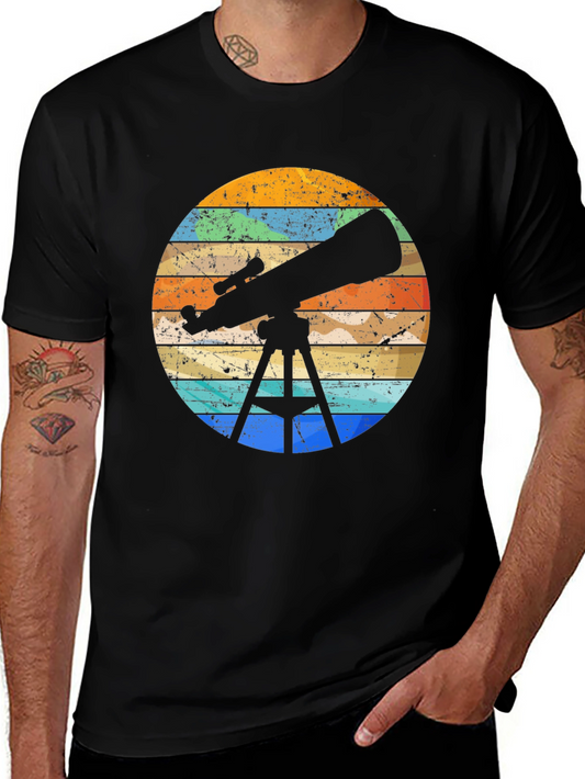 Telescope Silhouette Graphic T-Shirt - Astronomy Lover