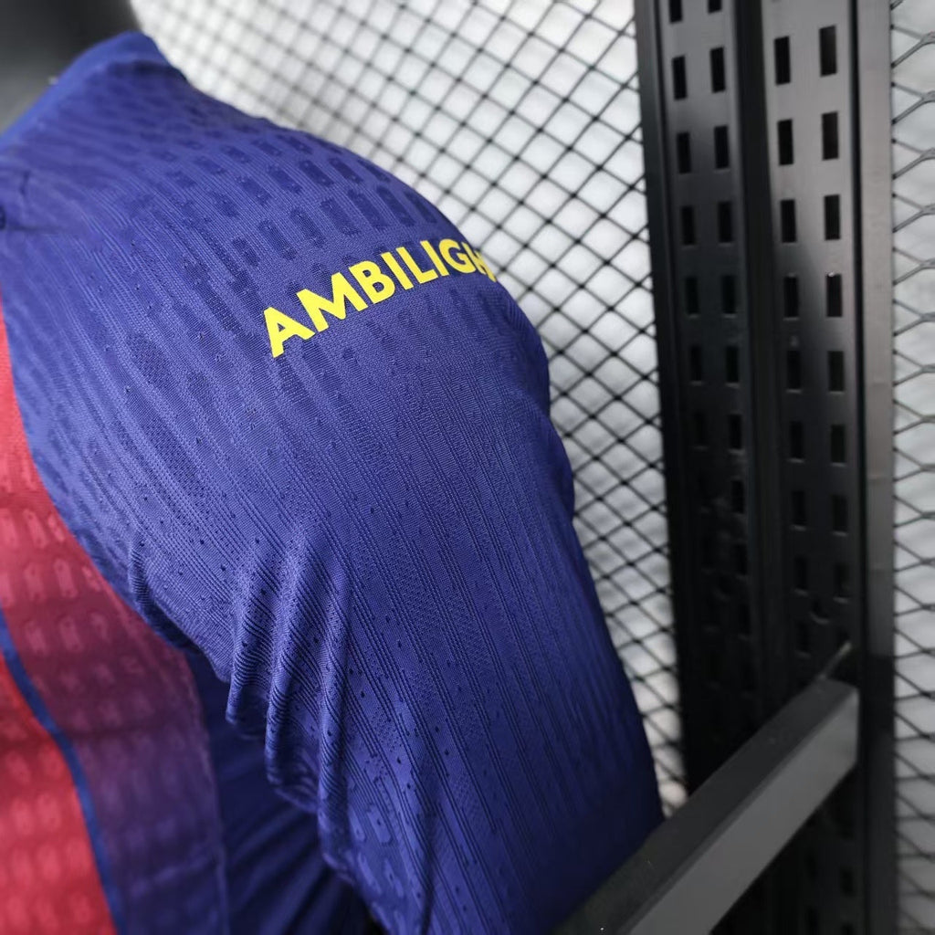 2025-26 Barcelona Home Long Sleeve Player Version Jersey - Men's