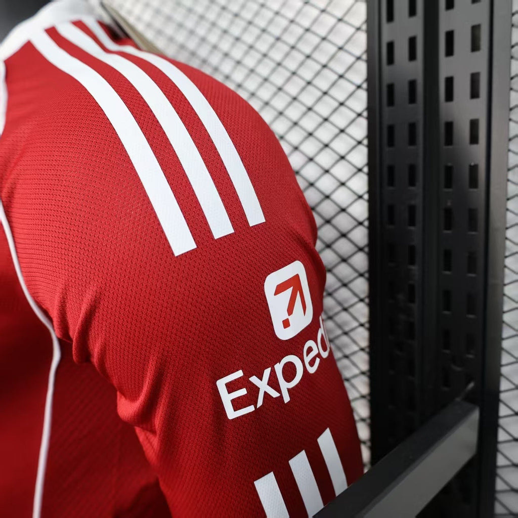 2025-26 Liverpool FC Home Red Long-Sleeve Player Edition Jersey - Men
