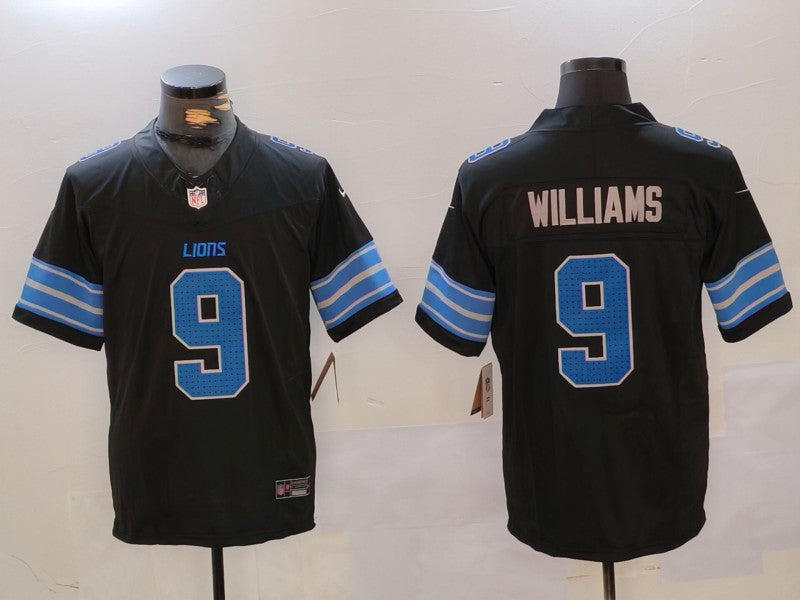 Men's Detroit Lions Jameson Williams #9 Black Player Game Jerseys