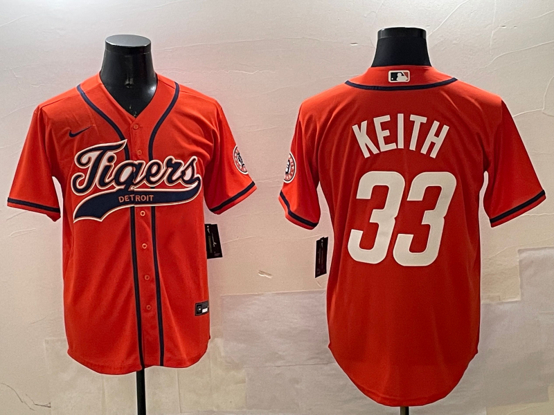 Men's Detroit Tigers Colt Keith #33 Orange Replica Player Jerseys