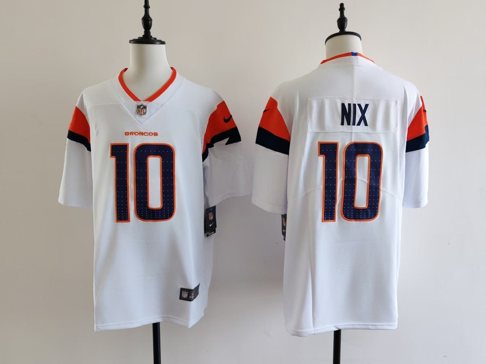 Men's Denver Broncos Bo Nix Jersey-White