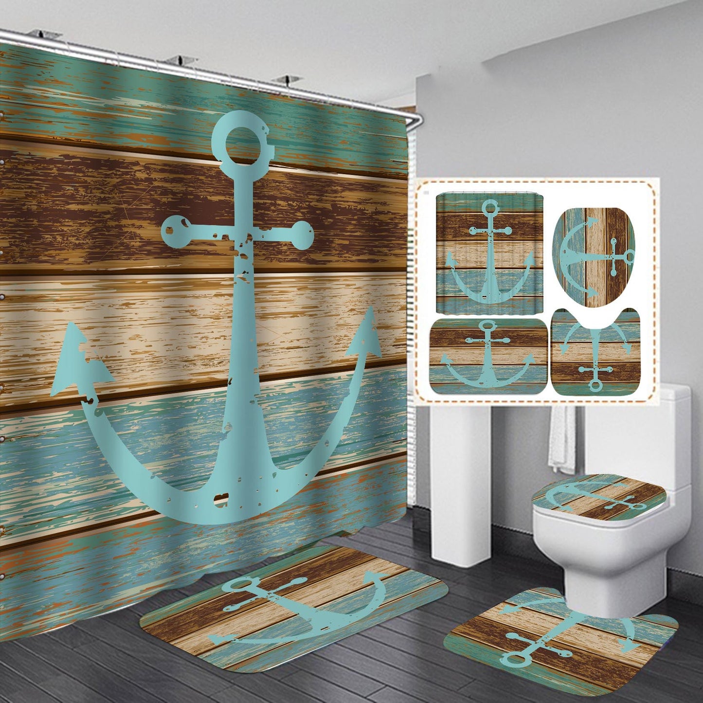 Shower curtain creative printing waterproof shower cloth – Declutter Your Home in Minutes