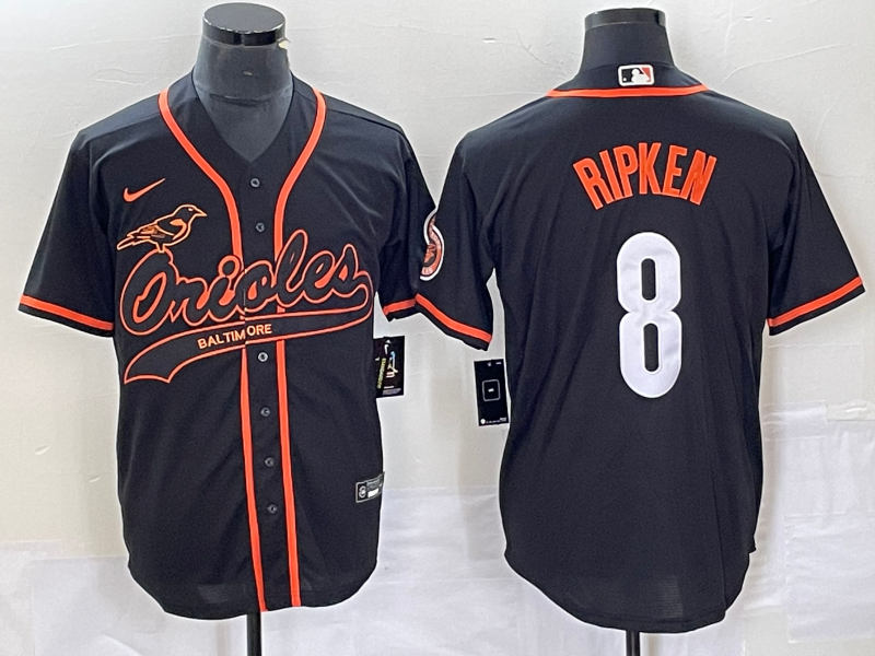 Men's Baltimore Orioles Cal Ripken #8 Black Replica Jerseys Joint Edition