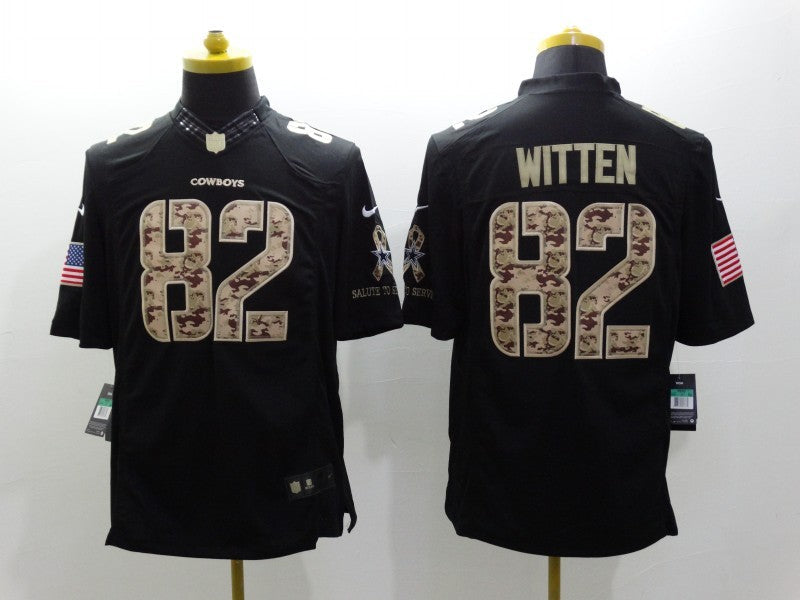 Men's Dallas Cowboys Jason Witten #82 Black Player Game Jerseys