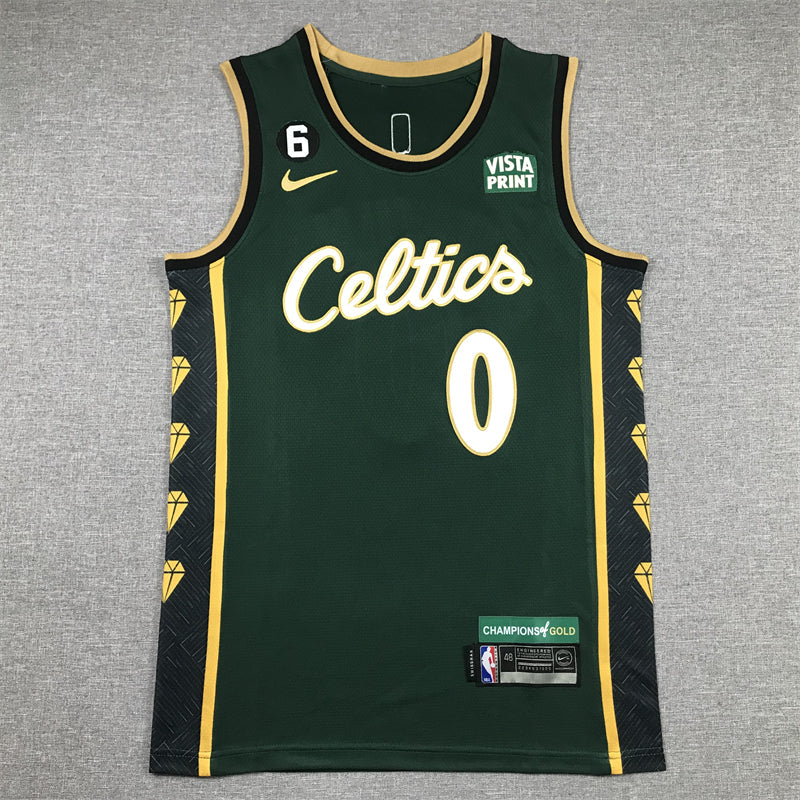 Men's Boston Celtics Jayson Tatum #0 Green 2022/23 Swingman Jerseys - City Edition