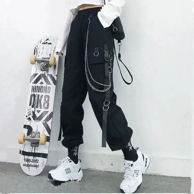 Versatile Pants Women Cargo Pants Harem Pants Fashion Pu