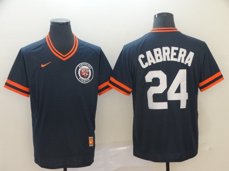 Men's Detroit Tigers Miguel Cabrera #24 Navy Replica Player Jerseys