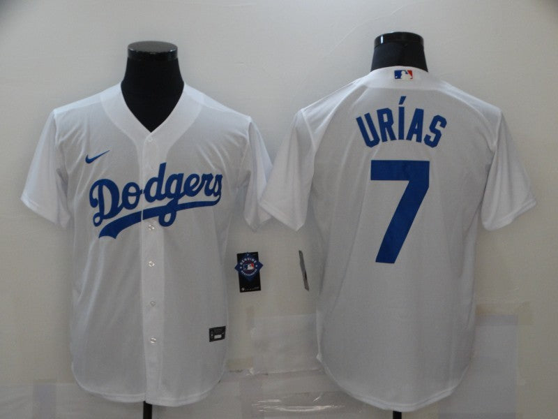 Men's Los Angeles Dodgers Julio Urias #7 White Replica Baseball Jerseys