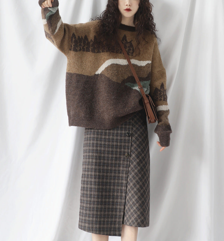 Stylish Knit Apparel Knitted pullover loose women