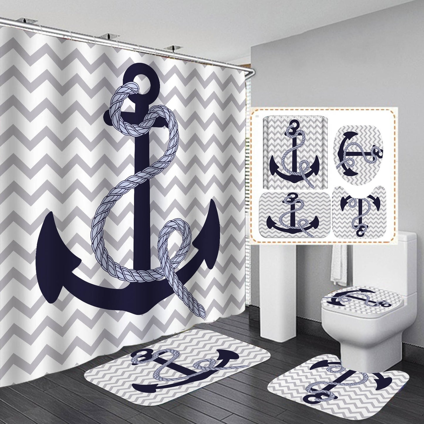 Shower curtain creative printing waterproof shower cloth – Declutter Your Home in Minutes